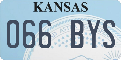 KS license plate 066BYS