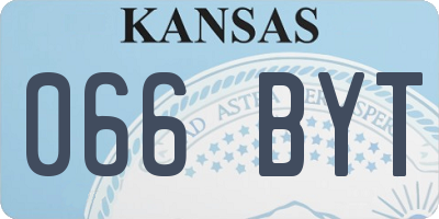 KS license plate 066BYT
