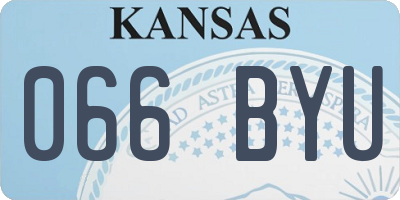 KS license plate 066BYU