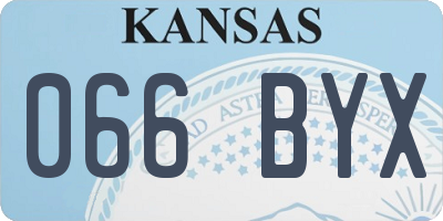 KS license plate 066BYX