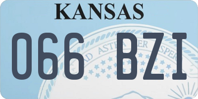 KS license plate 066BZI