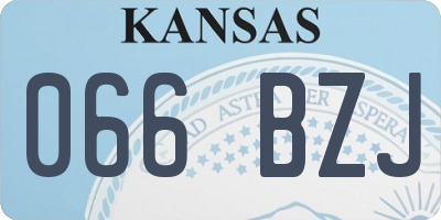 KS license plate 066BZJ