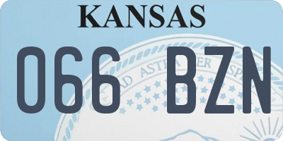 KS license plate 066BZN