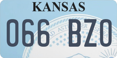 KS license plate 066BZO