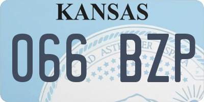 KS license plate 066BZP