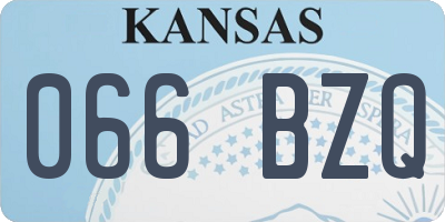 KS license plate 066BZQ