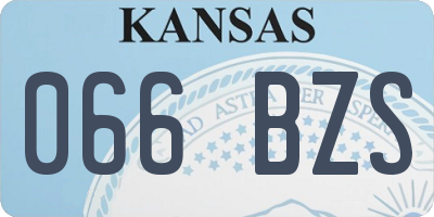KS license plate 066BZS