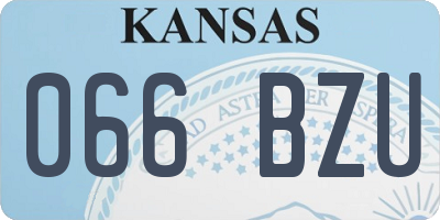 KS license plate 066BZU