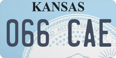 KS license plate 066CAE