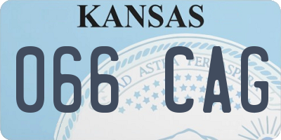 KS license plate 066CAG