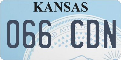 KS license plate 066CDN