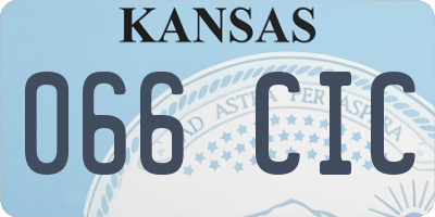 KS license plate 066CIC
