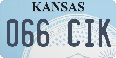 KS license plate 066CIK