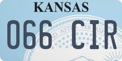 KS license plate 066CIR