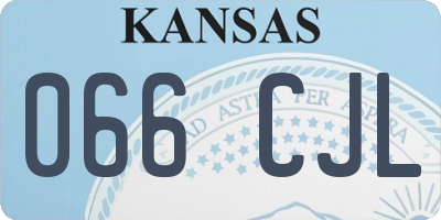 KS license plate 066CJL