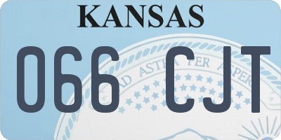 KS license plate 066CJT