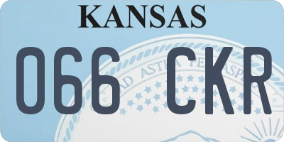 KS license plate 066CKR