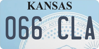KS license plate 066CLA