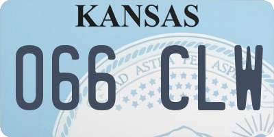KS license plate 066CLW