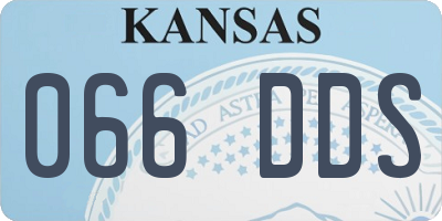KS license plate 066DDS