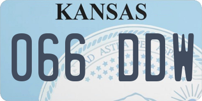KS license plate 066DDW