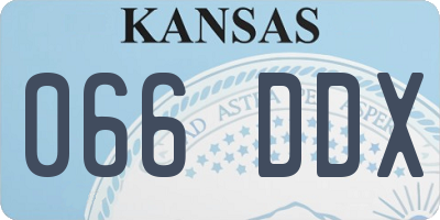 KS license plate 066DDX