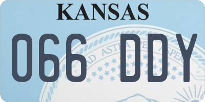 KS license plate 066DDY
