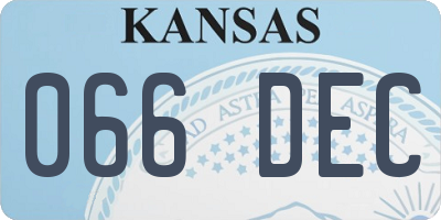 KS license plate 066DEC