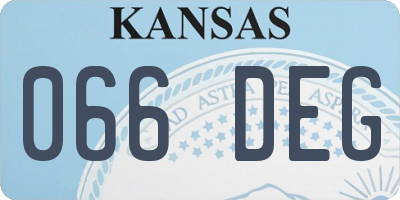 KS license plate 066DEG