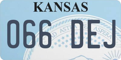 KS license plate 066DEJ