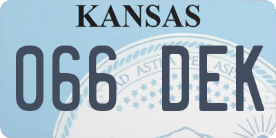 KS license plate 066DEK