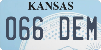 KS license plate 066DEM