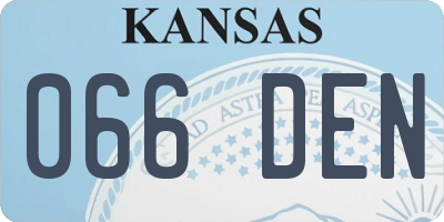 KS license plate 066DEN