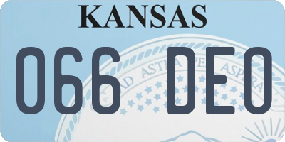 KS license plate 066DEO