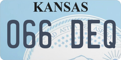 KS license plate 066DEQ