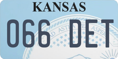 KS license plate 066DET