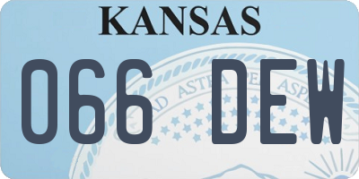 KS license plate 066DEW
