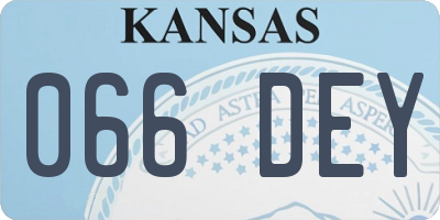 KS license plate 066DEY