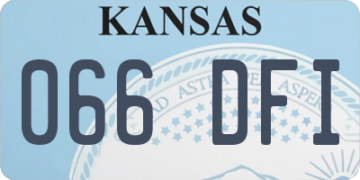 KS license plate 066DFI