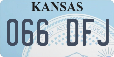 KS license plate 066DFJ