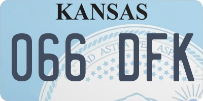 KS license plate 066DFK