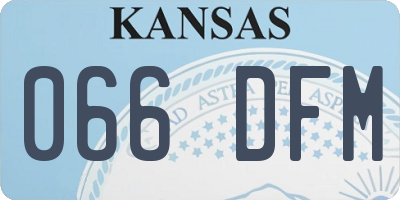 KS license plate 066DFM