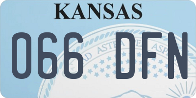 KS license plate 066DFN