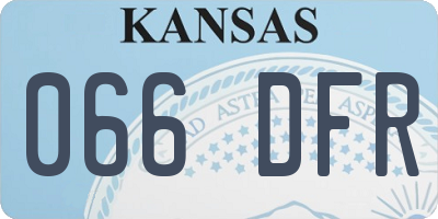 KS license plate 066DFR