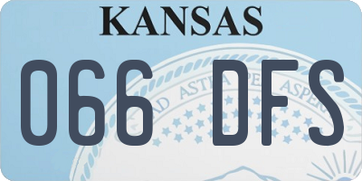 KS license plate 066DFS