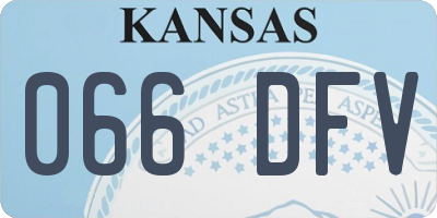 KS license plate 066DFV