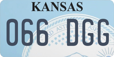 KS license plate 066DGG