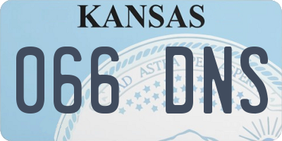 KS license plate 066DNS