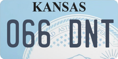 KS license plate 066DNT