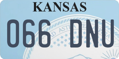 KS license plate 066DNU